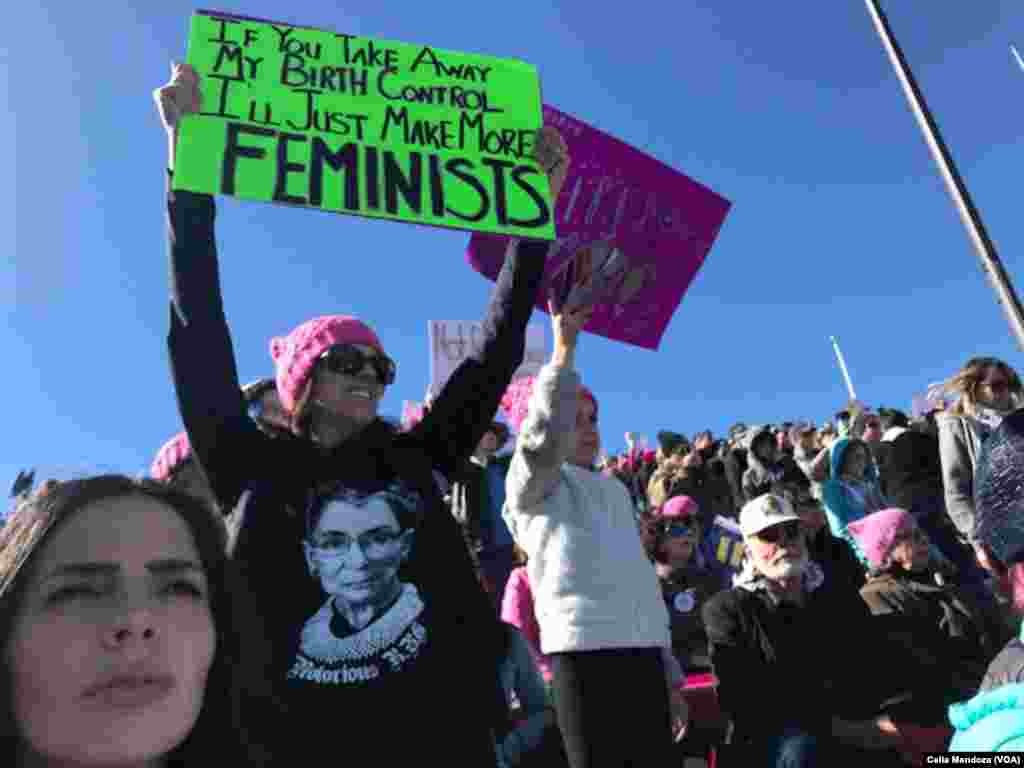 Protester at the Women's March in Las Vegas, Nevada, Jan. 21, 2018. 