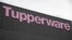 A photograph shows the logo of the US Tupperware home products line on Nov. 3 2022.