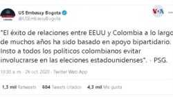 Embajador de Estados Unidos en Colombia hace llamado a políticos colombianos