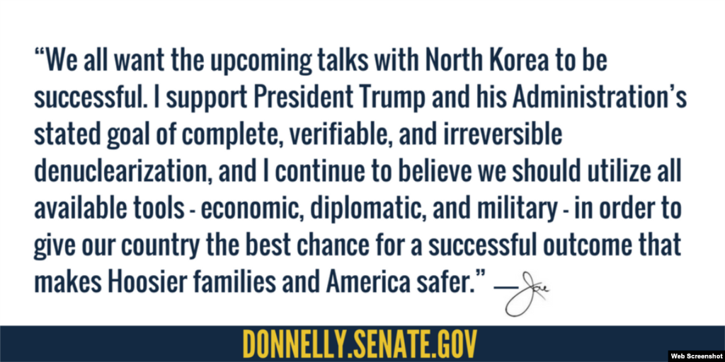 Republican Sen. Joe Donnelly, who represents Indiana, said the U.S. should "utilize all available tools" to make America safer.