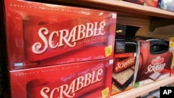 FILE - Scrabble games are displayed at a store in Palo Alto, California on February 9, 2009. (AP Photo/Paul Sakuma, File)