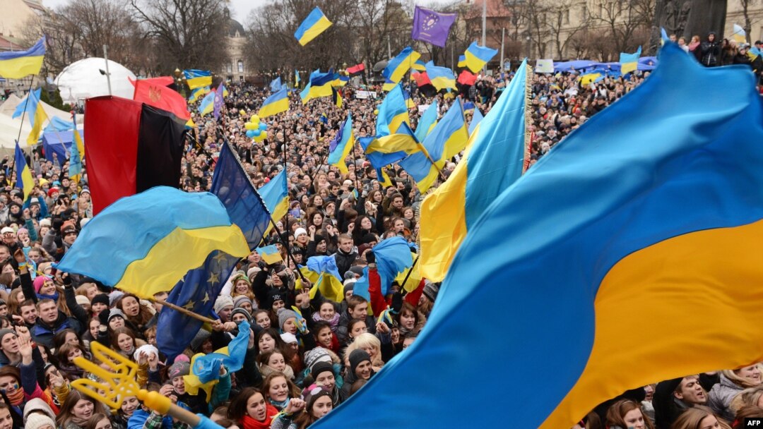 Imyiyerekano y'abanya Ukraine batavuga rumwe na Reta
