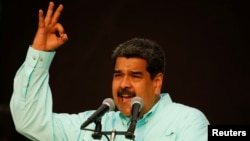 Venezuela's President Nicolas Maduro speaks during a campaign rally in La Guaira, Venezuela, May 2, 2018.