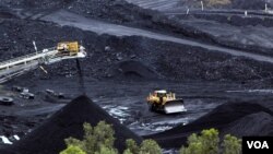 Coal is stockpiled at the Blair Athol mine in the Bowen Basin coalfield near the town of Moranbah, Australia, June 1, 2012.