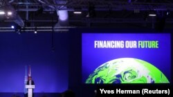 Britain's Chancellor of the Exchequer Rishi Sunak speaks during the UN Climate Change Conference (COP26) in Glasgow, Scotland, Britain, November 3, 2021