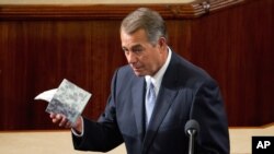 在眾議員投票前﹐貝納向國會眾議院發表告別演說