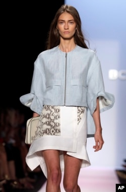 The BCBG MAX AZRIA Spring 2014 collection is modeled during Fashion Week in New York, Sept. 5, 2013.