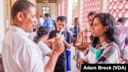 Teachers practice interactive English teaching methods at the University of East Timor in Dili.