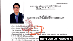 Nhà báo độc lập Lê Trọng Hùng đã nộp đơn xin ứng cử đại biểu Quốc hội và có kế hoạch vận động tranh cử trước khi bị bắt.