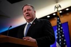 Secretary of State Mike Pompeo speaks during a news conference at the State Department in Washington, March, 5, 2020.
