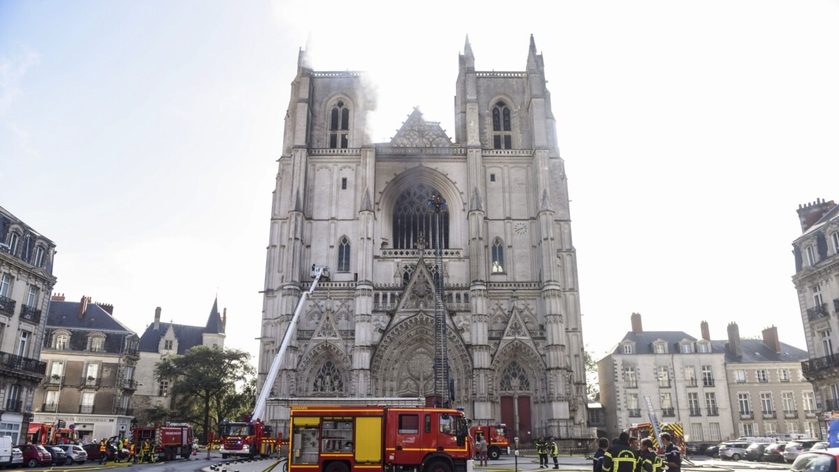 Fire Damages Cathedral in Western France