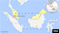 Peta kasawan Malaysia dengan letak ibukota Kuala Lumpur,