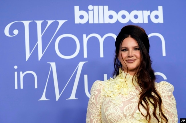 FILE - Honoree Lana del Rey poses at the 2023 Billboard Women in Music Awards, Wednesday, March 1, 2023, at YouTube Theater in Inglewood, Calif. (AP Photo/Chris Pizzello)