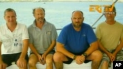 Footage of the four men held captive
