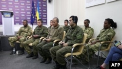 FILE—Foreign soldiers made POWs after being captured by Ukraine as combattants within the Russian armed forces, take part in a press conference organized by Ukrainian officials in Kyiv, on March 15, 2024, amid the Russian invasion in Ukraine.