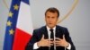 FILE - French President Emmanuel Macron responds to a question during a news conference at the Elysee Palace in Paris.