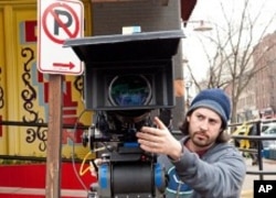 Director Jason Reitman on the set of the movie