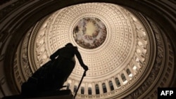 Inside the U.S. Capitol building, shown in the image, is where American law is made by Congress. A recent poll says Americans do not trust their government. 