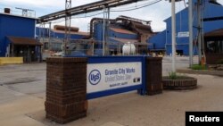 FILE - Entrance to idled U.S. Steel Corp steelmaking operations in Granite City, Illinois, U.S. 