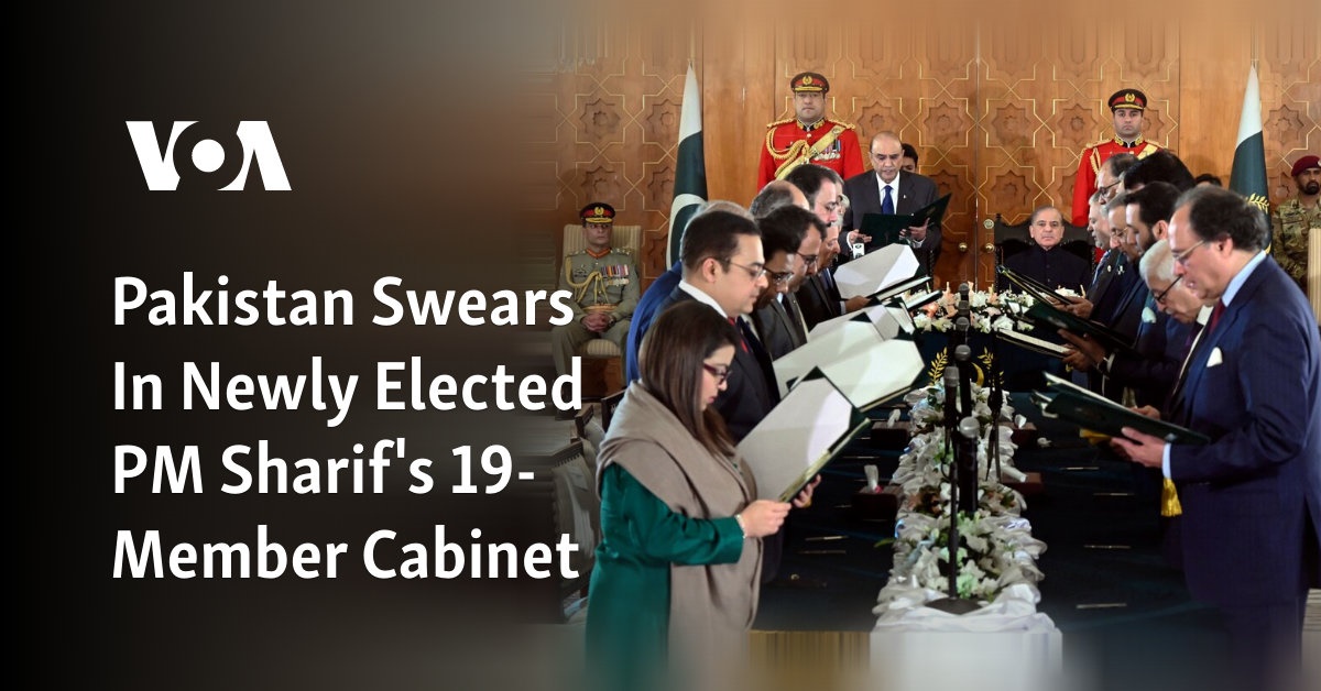 Pakistan Swears In Newly Elected PM Sharif's 19-Member Cabinet