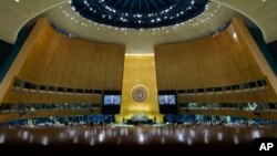 President Joe Biden addresses the 76th Session of the United Nations General Assembly at U.N. headquarters in New York, Sept. 21, 2021. 