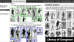 A screenshot of the new Newspaper Navigator tool shows an image search for "baseball players."