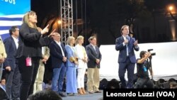 El candidato presidencial del Partido Nacional Luis Lacalle Pou habla tras la segunda vuelta electoral el domingo, 25 de noviembre de 2019.