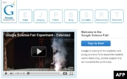 Web site: Google Science Fair / Screen shot