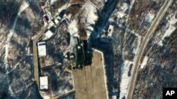 FILE - A satellite image provided by DigitalGlobe shows the Sohae Satellite Launching Station in Tongchang-ri, North Korea.