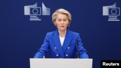 Predsjednica Europske komisije Ursula von der Leyen daje izjavu o planovima za jačanje europske obrambene industrije i vojnih sposobnosti EU-a, Brisel, 4. mart 2025. (Foto: REUTERS/Yves Herman)