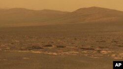 A view from NASA's Mars Exploration Rover Opportunity, received Aug. 2011 (file photo).