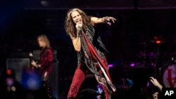 FILE - Steven Tyler of Aerosmith performs on Sept. 2, 2023, at Wells Fargo Center in Philadelphia. The band announced on Aug. 2, 2024, that it was retiring from touring due to permanent damage to lead singer Steven Tyler's vocal cords.