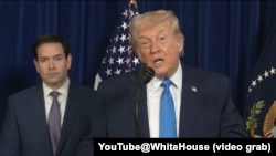 特朗普总统就美国在委内瑞拉展开行动并抓获马杜罗举行新闻发布会。(2026年1月3日)