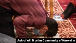 Prayers at the Muslim Community of Knoxville in Tennessee. (Courtesy Ashraf Ali, Muslim Community of Knoxville)