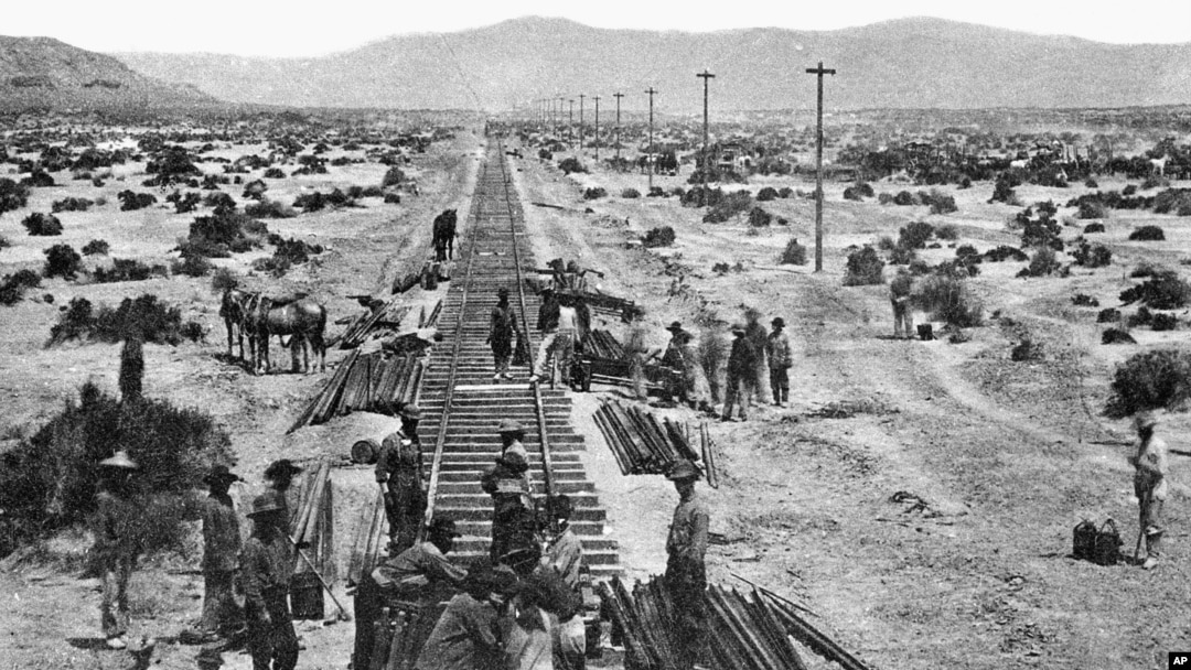 10-may, 1868-yil. Nevadada ishlayotgan xitoylik xizmatchilar.