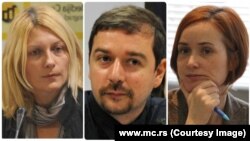 Bojana Selaković, Građanske inicijative; Stevan Dojčinović, KRIK; Dragana Žarković Obradović, BIRN