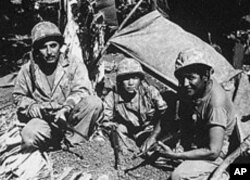 These Navajo code talkers were photographed on the Pacific Island of Saipan in 1941. Their work baffled the Japanese and helped disguise U.S. intentions and ship movements.