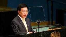 Phó Thủ tướng kiêm Bộ trưởng Ngoại giao Phạm Bình Minh phát biểu trước Đại Hội đồng Liên Hợp Quốc năm 2016.