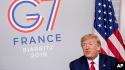 Tổng thống Donald Trump phát biểu tại hội nghị G7.