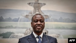 FILE — Former Ivory Coast Prime Minister and Presidential candidate Guillaume Soro holds a press conference on September 17, 2020 at the Bristol Hotel in Paris.