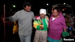 People who were evacuated from their home arrive at the Bluefields Port before the arrival of Hurricane Otto in Bluefields, Nicaragua, Nov. 23, 2016.