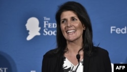 South Carolina Governor Nikki Haley during the 2016 National Lawyers Convention sponsored by the Federalist Society in Washington, D.C., Nov. 18, 2016.