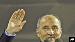 Chairman of Libya's National Transitional Council Mustafa Abdel Jalil speaking in Tripoli, Sep 12, 2011