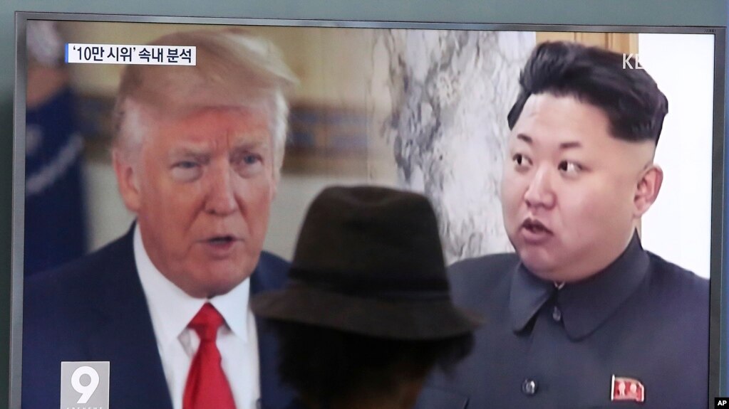 Lãnh đạo Mỹ Donald Trump và lãnh đạo Triều Tiên Kim Jong Un 