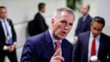 FILE PHOTO: U.S. House Speaker McCarthy speaks with reporters at the U.S. Capitol in Washington