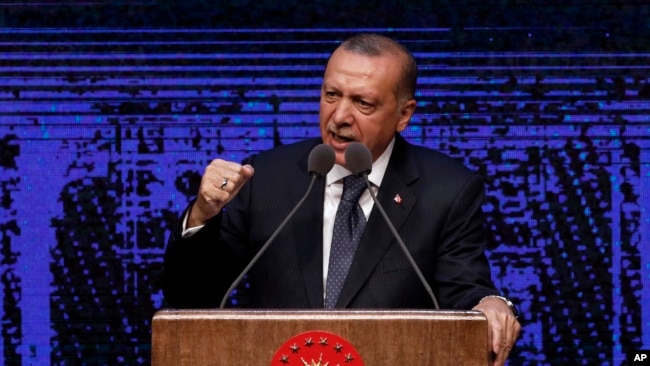 Archivo. El presidente de Turuqía, Recep Tayyip Erdogan, anuncia plan de acción para los primeros 100 días de su nueva presidencia en Ankara el 3 de agosto de 2018.