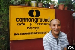 Lobsang Rabsel, a Tibetan restaurant owner in Dharamsala, India, says young entrepreneurs must be willing to work hard and face challenges. (Amy Yee for VOA)