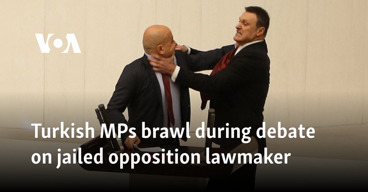 Turkish MPs brawl during debate on jailed opposition lawmaker