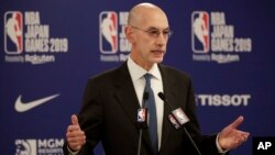 Adam Silver, patron de la NBA, le 8 octobre 2019