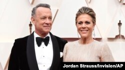 FILE - Tom Hanks and Rita Wilson have tested positive for the novel coronavirus, March 11th 2020